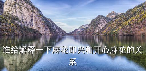 誰給解釋一下麻花即興和開心麻花的關系