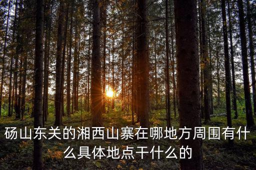 碭山東關的湘西山寨在哪地方周圍有什么具體地點干什么的