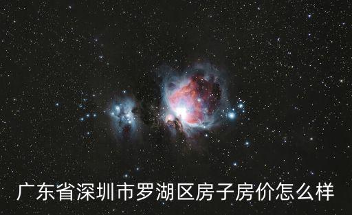 廣東省深圳市羅湖區房子房價怎么樣