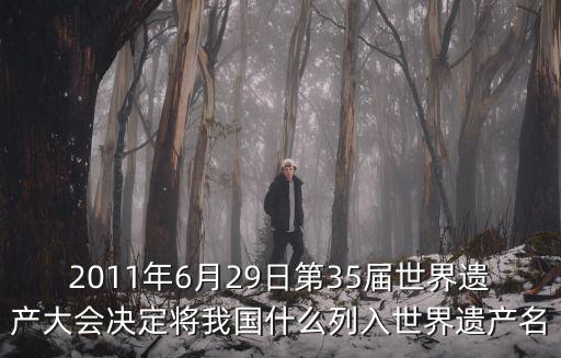 2011年6月29日第35屆世界遺產大會決定將我國什么列入世界遺產名