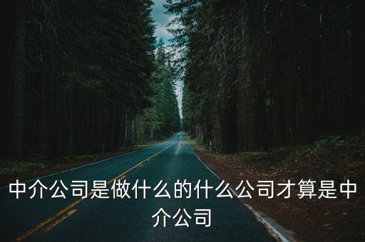 中介公司是做什么的什么公司才算是中介公司