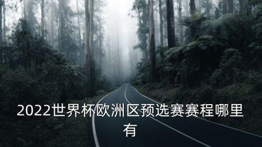 2022世界杯歐洲區(qū)預(yù)選賽賽程哪里有