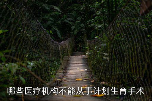哪些醫療機構不能從事計劃生育手術