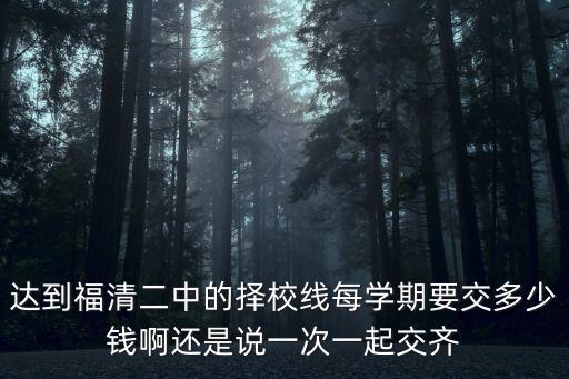 福清二中，福清二中是幾級達標校