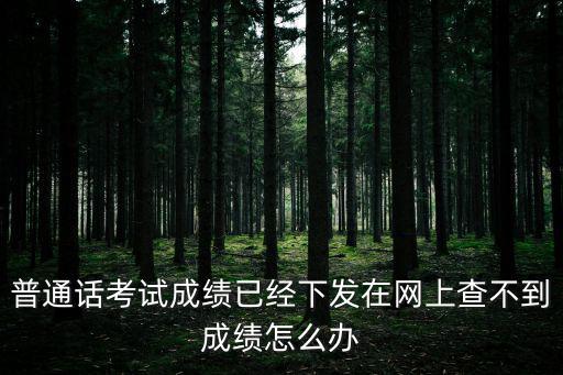 普通話成績查不到，普通話考試成績已經下發在網上查不到成績怎么辦