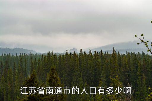 江蘇省南通市的人口有多少啊