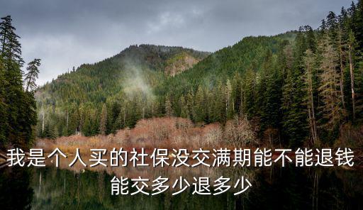 我是個人買的社保沒交滿期能不能退錢能交多少退多少