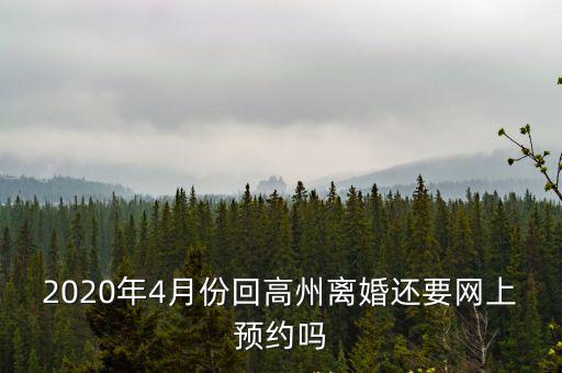 2020年4月份回高州離婚還要網上預約嗎