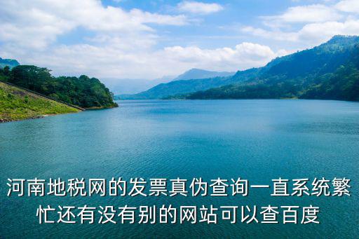 河南地稅網的發票真偽查詢一直系統繁忙還有沒有別的網站可以查百度