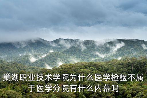 巢湖職業技術學院為什么醫學檢驗不屬于醫學分院有什么內幕嗎
