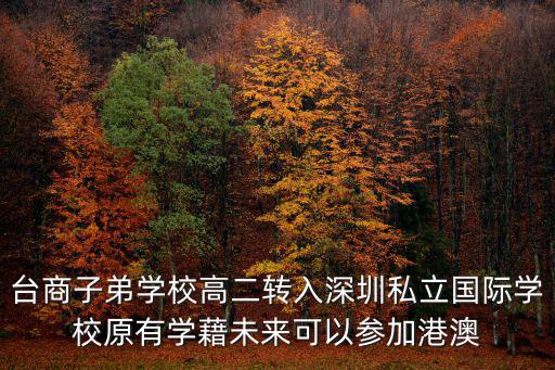 華東臺商子女學校官網，臺商子弟學校高二轉入深圳私立國際學校原有學藉未來可以參加港澳