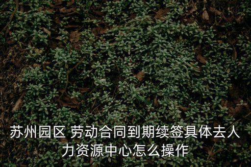 蘇州園區(qū) 勞動合同到期續(xù)簽具體去人力資源中心怎么操作