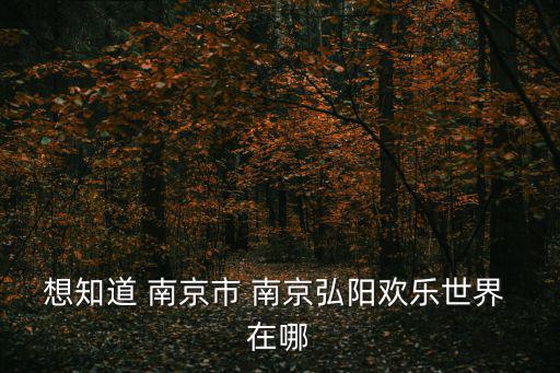 想知道 南京市 南京弘陽歡樂世界 在哪