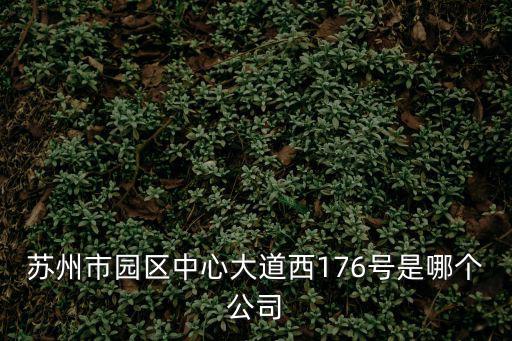 蘇州市園區中心大道西176號是哪個公司