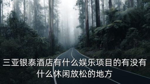 三亞銀泰酒店有什么娛樂項目的有沒有什么休閑放松的地方