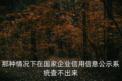 那種情況下在國家企業信用信息公示系統查不出來