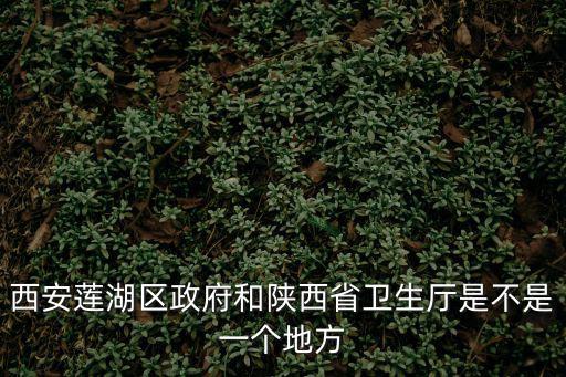 西安蓮湖區政府和陜西省衛生廳是不是一個地方