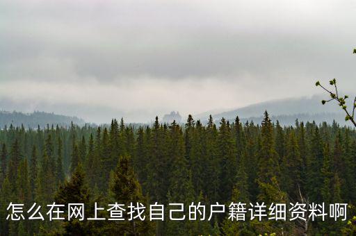 查戶籍，如何才能查詢到對方的戶籍