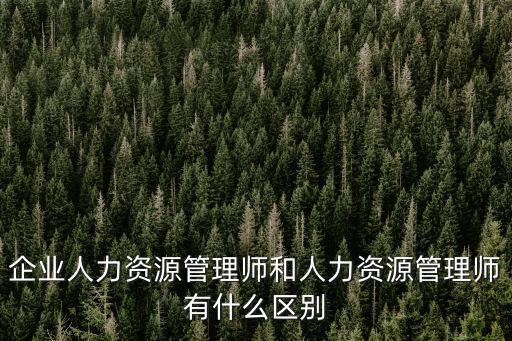 企業(yè)人力資源管理師和人力資源管理師有什么區(qū)別
