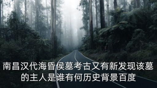 南昌漢代海昏侯墓考古又有新發(fā)現(xiàn)該墓的主人是誰有何歷史背景百度
