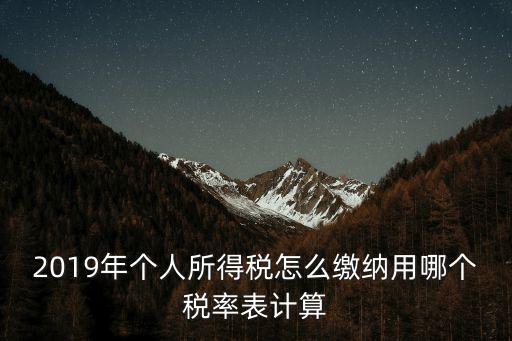 2019年個人所得稅怎么繳納用哪個稅率表計算