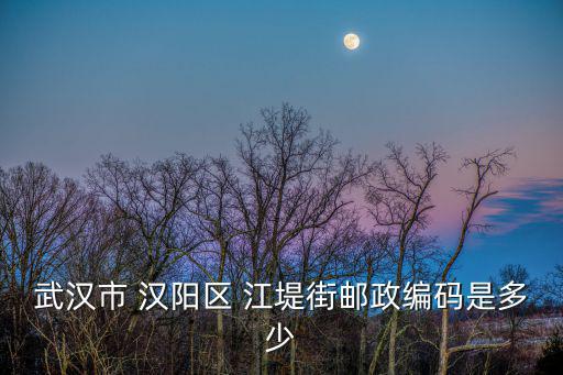 武漢市 漢陽區(qū) 江堤街郵政編碼是多少