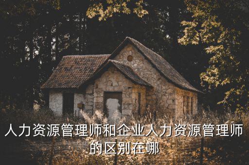 人力資源管理師和企業(yè)人力資源管理師的區(qū)別在哪