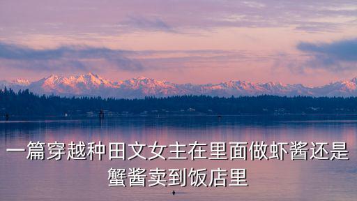 一篇穿越種田文女主在里面做蝦醬還是蟹醬賣到飯店里
