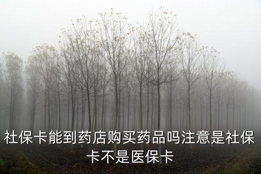 社保卡能買藥嗎，社保卡能到藥店購買藥品嗎注意是社保卡不是醫保卡