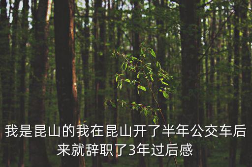 我是昆山的我在昆山開了半年公交車后來就辭職了3年過后感