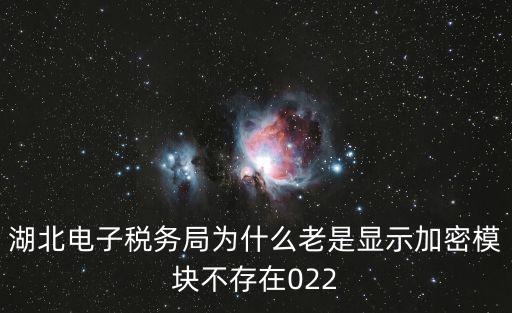 湖北電子稅務局，湖北電子稅務局為什么老是顯示加密模塊不存在022