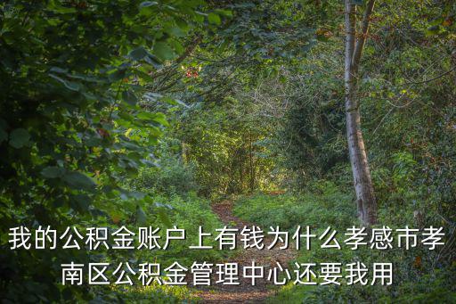 我的公積金賬戶上有錢為什么孝感市孝南區(qū)公積金管理中心還要我用
