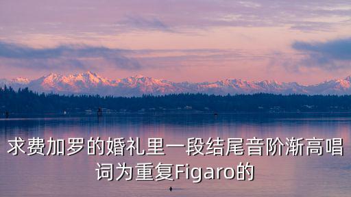 求費加羅的婚禮里一段結尾音階漸高唱詞為重復Figaro的