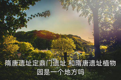 隋唐遺址定鼎門遺址 和隋唐遺址植物園是一個地方嗎