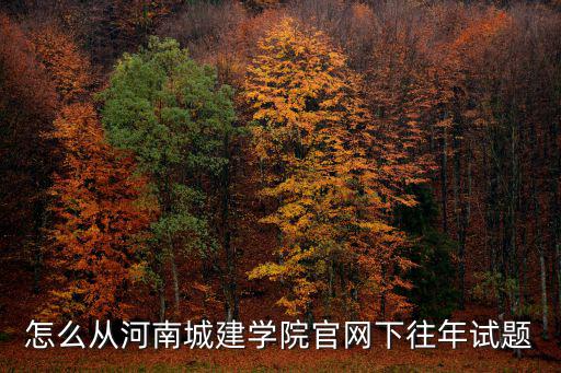 怎么從河南城建學(xué)院官網(wǎng)下往年試題