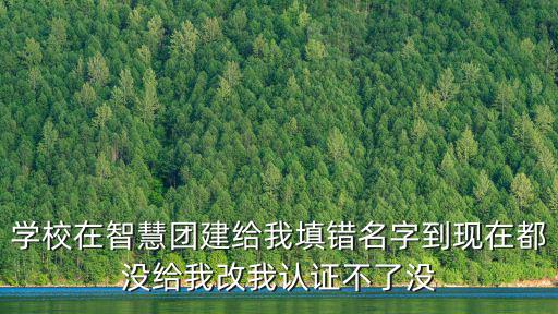 智慧i團建，學校在智慧團建給我填錯名字到現在都沒給我改我認證不了沒