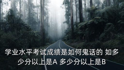 學業水平考試成績是如何鬼話的 如多少分以上是A 多少分以上是B