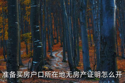 準備買房戶口所在地無房產證明怎么開
