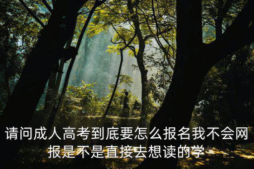 成人高考如何報名，請問成人高考到底要怎么報名我不會網報是不是直接去想讀的學