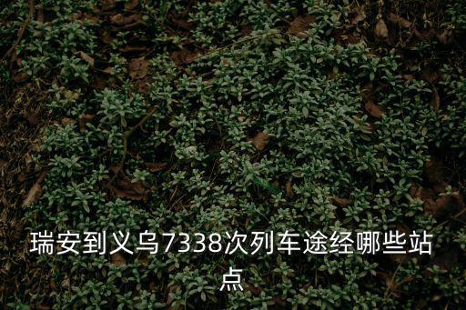 瑞安到義烏7338次列車途經(jīng)哪些站點