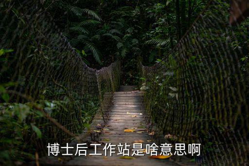 博士后工作站是啥意思啊