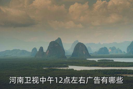 河南衛視中午12點左右廣告有哪些