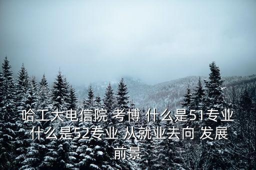 哈工大電信院 考博 什么是51專業 什么是52專業 從就業去向 發展前景