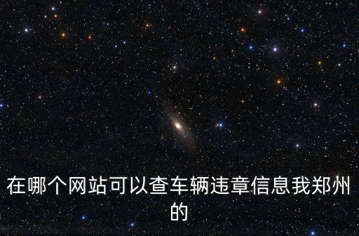 在哪個網(wǎng)站可以查車輛違章信息我鄭州的