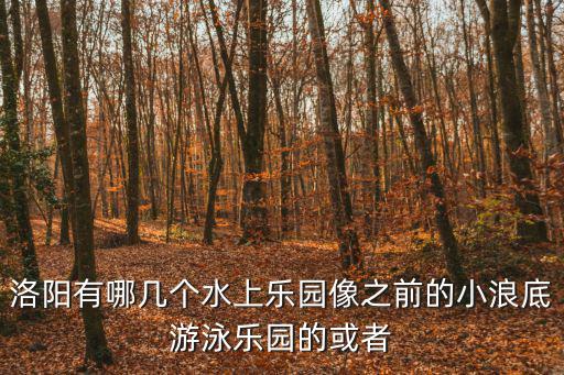 洛陽有哪幾個水上樂園像之前的小浪底游泳樂園的或者