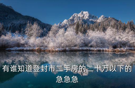 有誰知道登封市二手房的二十萬以下的急急急