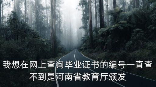 我想在網上查詢畢業證書的編號一直查不到是河南省教育廳頒發