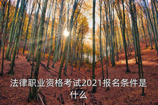 法律職業資格考試2021報名條件是什么