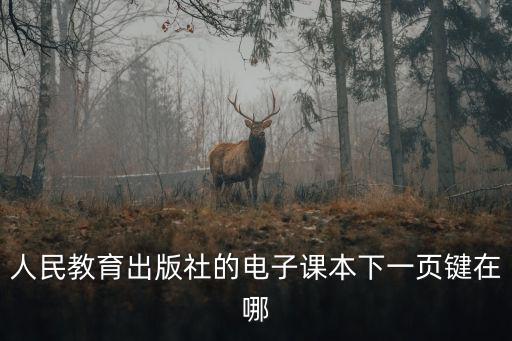 人教版電子課本，人民教育出版社的電子課本下一頁鍵在哪