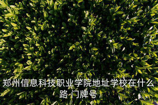 鄭州信息科技職業(yè)學(xué)院地址學(xué)校在什么路 門牌號(hào)